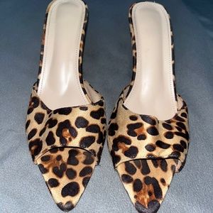 leopard stiletto mule sandals